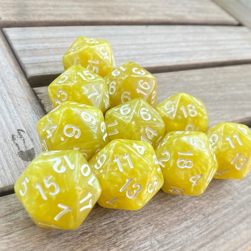 Cube 20 Sides D20 dungeon dices D&D Table board game 20 faces Acrylic Dice Sets Pearl Colorful dungeons and dragons d20 Dices
