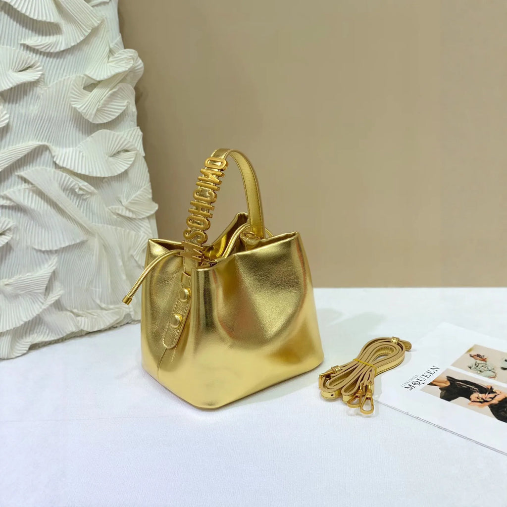 2026 New Women's Solid Color Single Shoulder Handbag Famous Luxury Designer Metal Buckle Large Capacity Diaper Bag