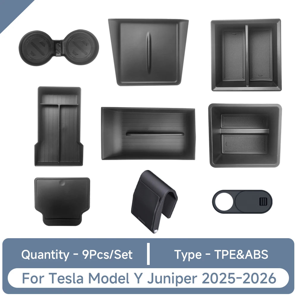 For Tesla Model Y Juniper Accessories Storage Box Center Console Storage Box Cup Holder for Tesla Model Y Juniper 2025 2026