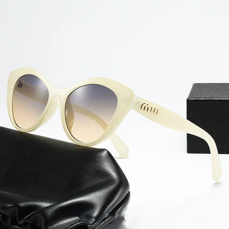 2025 Sexy Women MIU Style New High Quality Oval Metal Frame Sunglasses Luxury Brand Design Outdoor Leisure Fashion Sunglasses