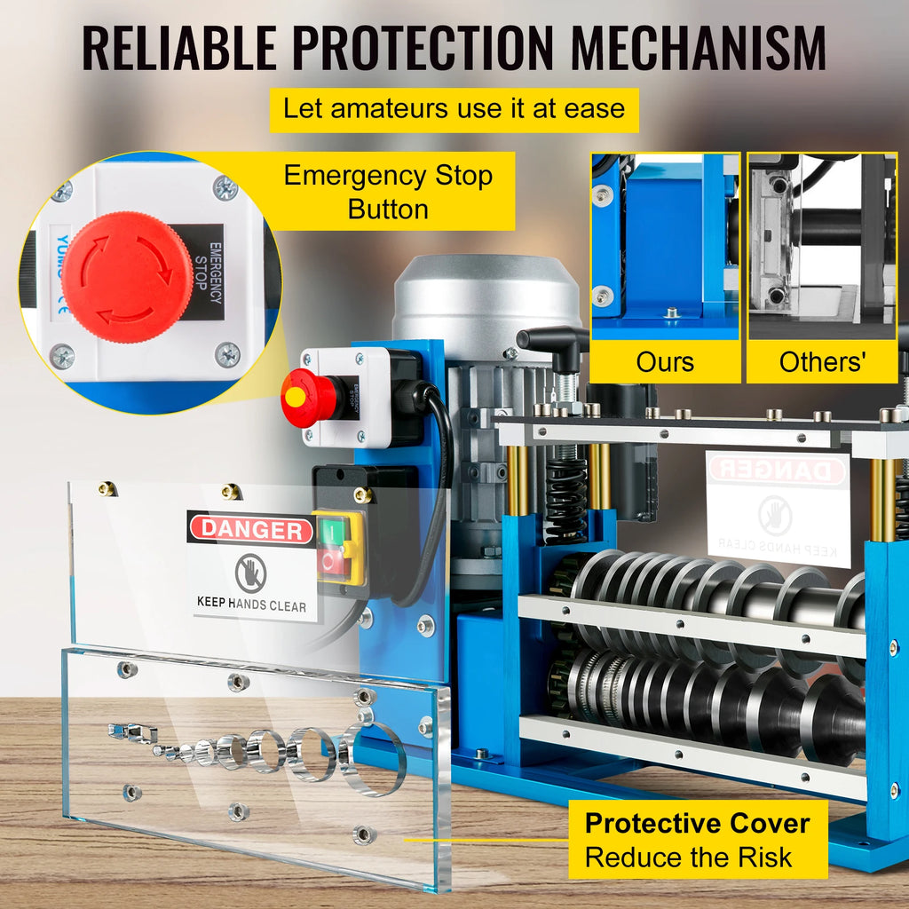 SucceBuy 370W 1.5-38mm Electric Wire Stripping Machine Cable Stripper 11 Channels Acrylic+Aluminum+Blade, Scrap Copper Recycling
