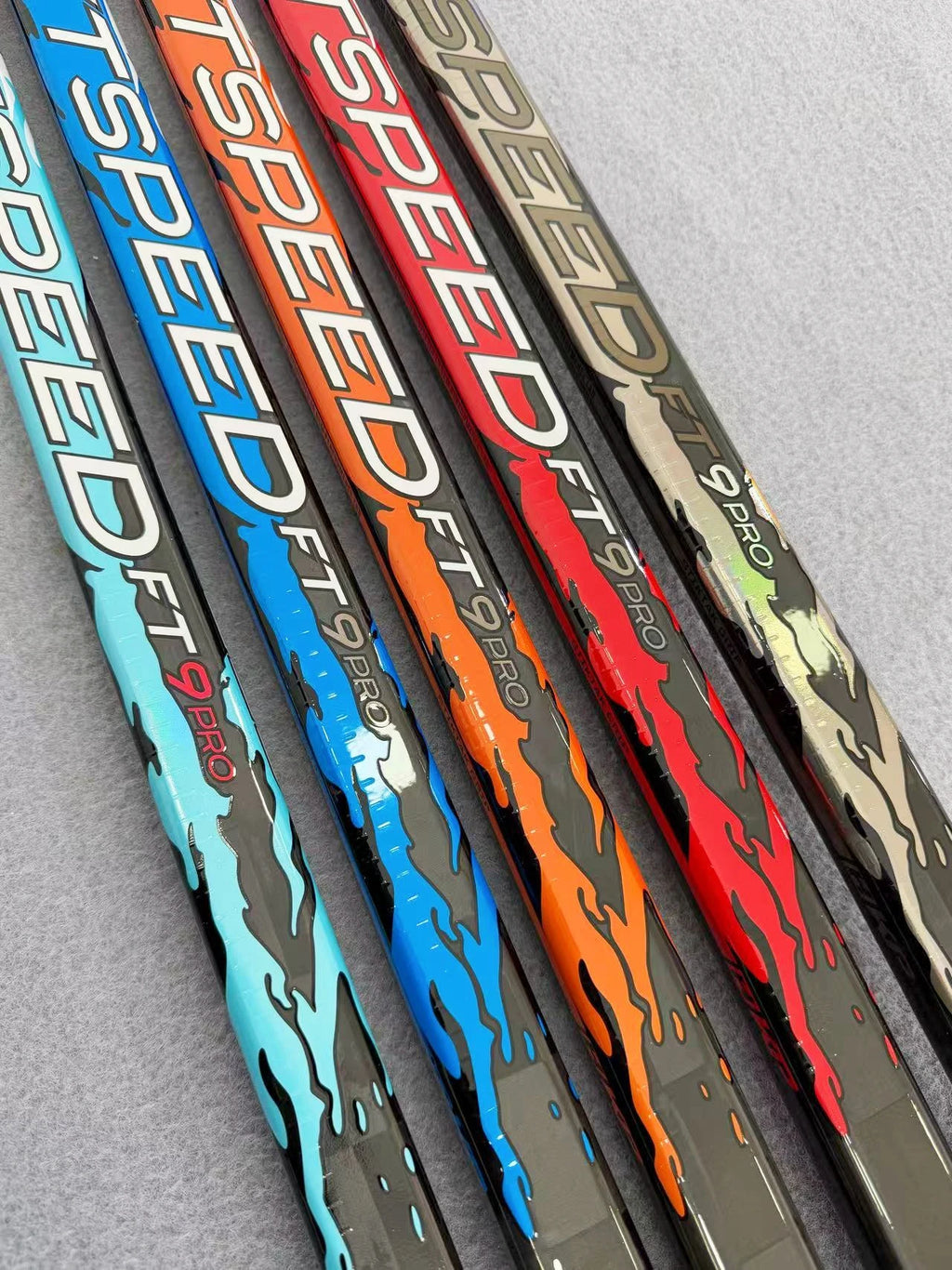 [2-Pack] Ft9  Ice Hockey Sticks Sky blueUltra-Light Carbon Fiber P29 And P28 Ice Hockey Stick 【No warranty】