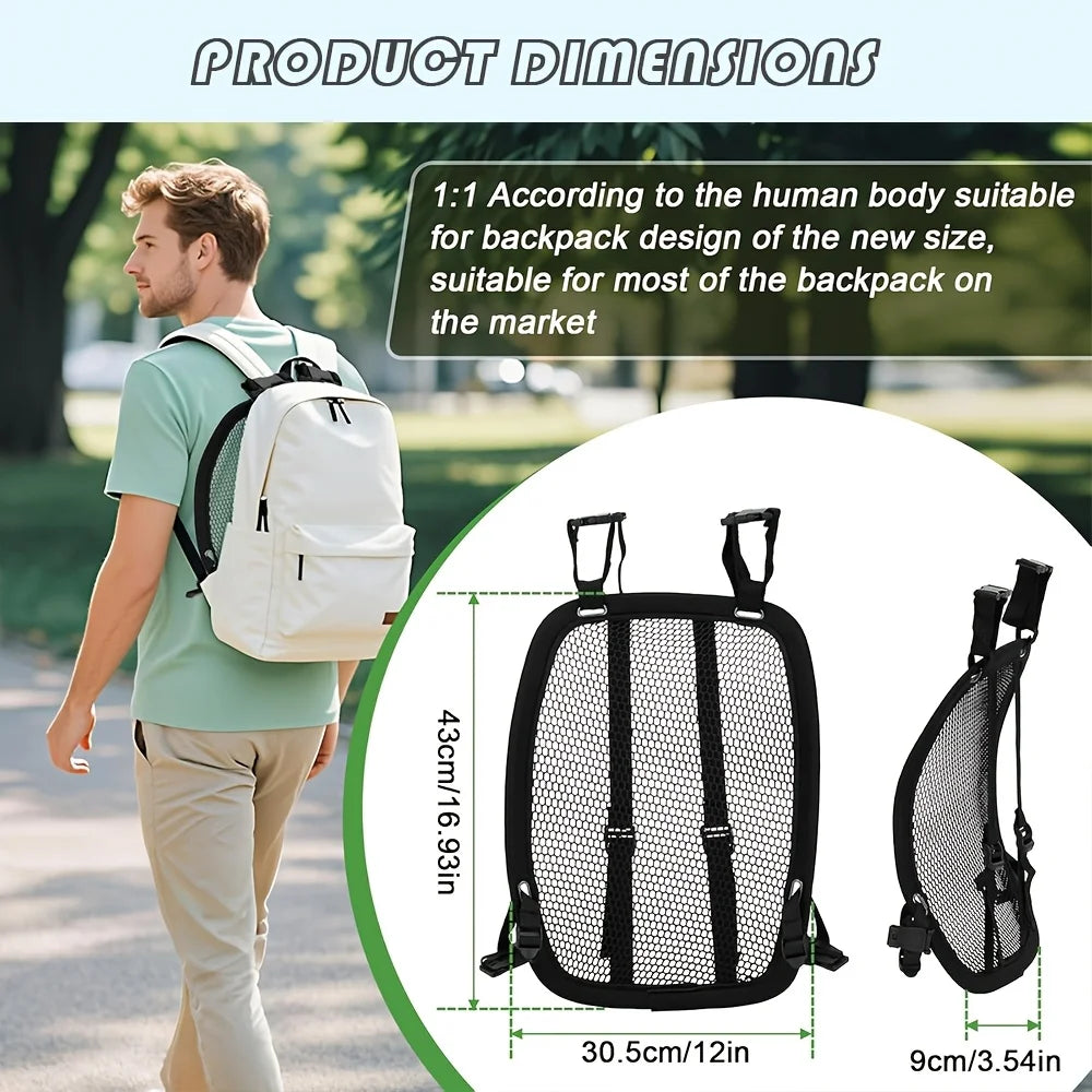 Ergonomic Ventilation Frame, Lightweight Spinal Support, Quick-Fit Airflow Back Panel for Hiking & Commuting Backpacks
