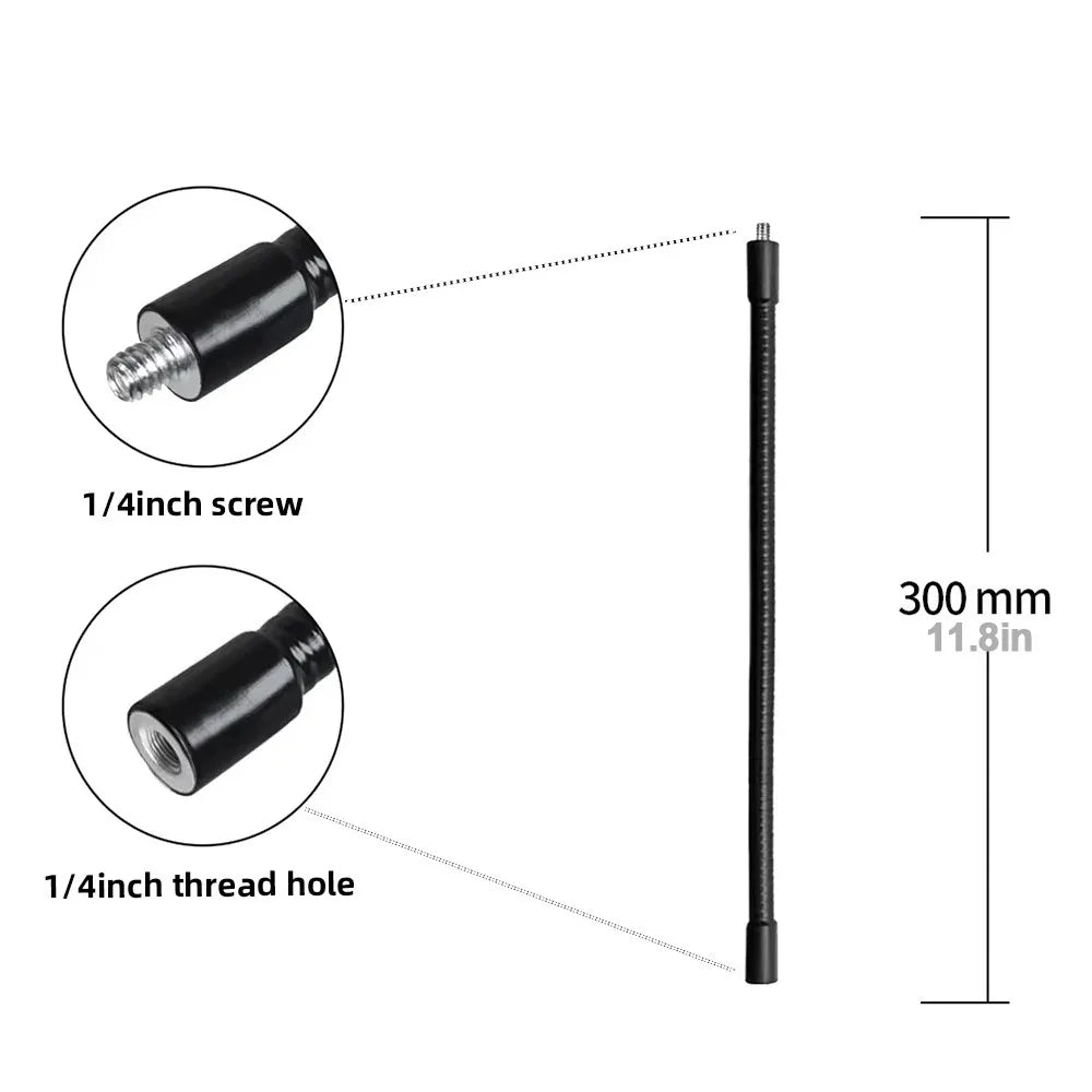 Metal Monopod Metal Tube Rod With 1/4inch Screw Flexible Tripod Extension Tube Lightweight Pole Extender Accessory SLR Cameras