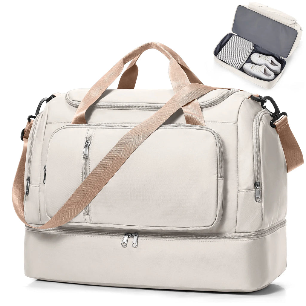 Travel Bag for  Women - Waterproof Large Capacity Multi-Pocket Hand Luggage Bag Gym Bag Weekender Travel Clothing Storage Bag