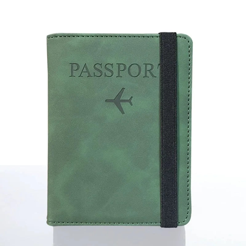 Vintage RFID PU Leather Passport Cover Multi-Function Wallet Case with ID Bank Card Slots for Women & Men Travel Accessory