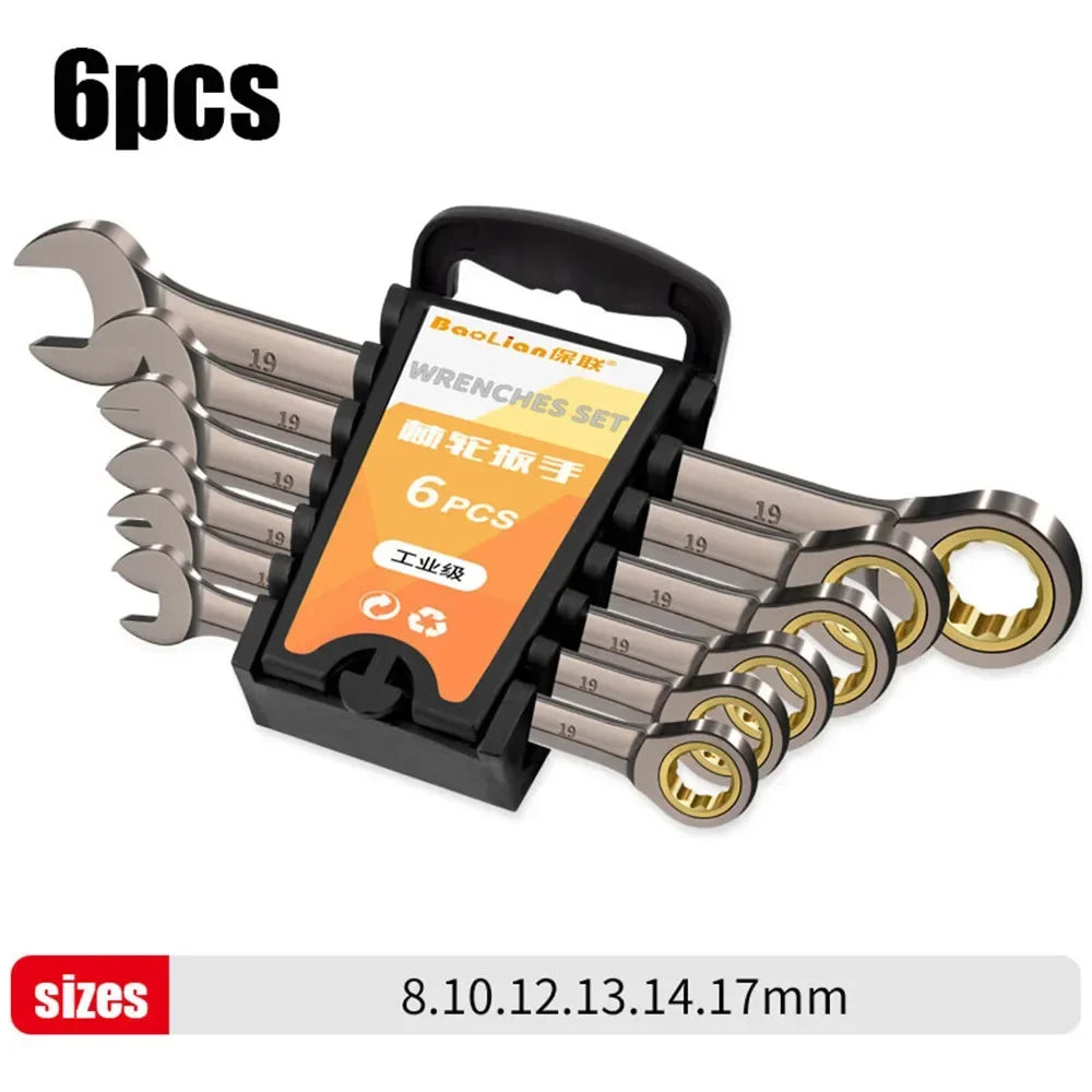 Automotive Repair Ratchet Wrench Quick and Labor-saving Industrial Grade Extended Opening Small Board Double End Tool Set