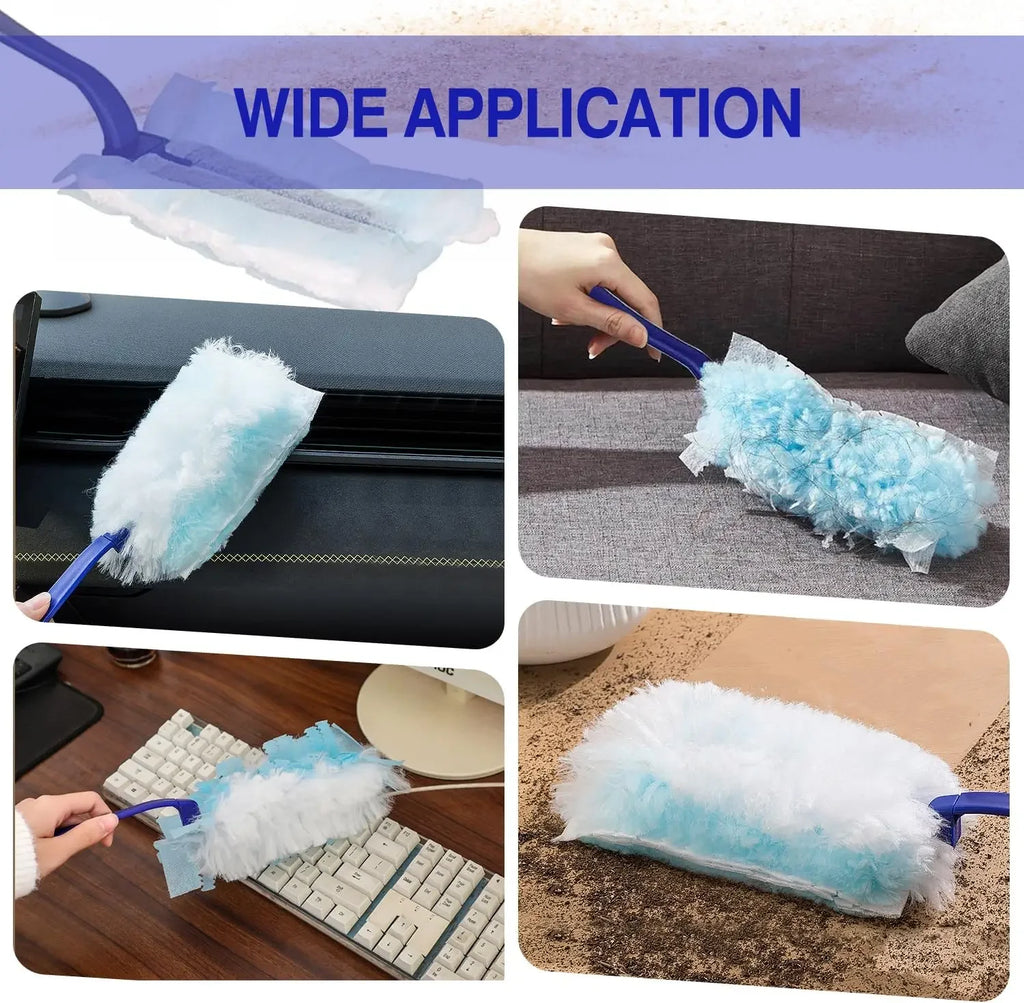 10pcs Replacement Heads Duster Disposable Short Duster Refills Bulk for Cleaning Home Office Blinds Car Surface Dust Clean Tool