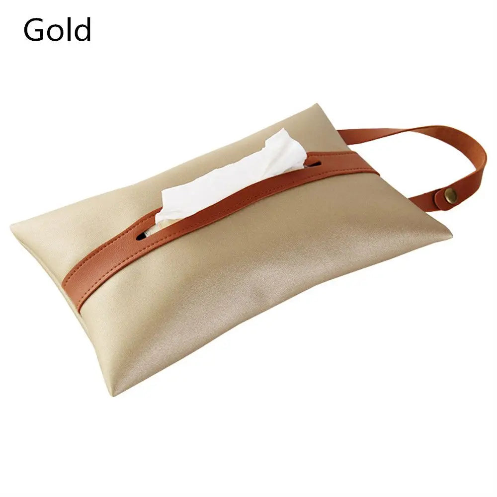With Zipper Leather Pu Hanging For Car Hanging Tissue Cover Bag Toilet Tissue Storage Bag Car Tissue Box Paper Holder