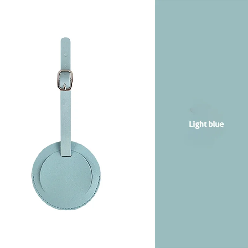 Stylish Round Luggage Tag for Air Travel - Durable Scratch-Resistant Build, Secure Buckle & Removable Contact Card
