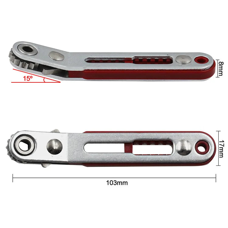 Mini Multifunctional Bidirectional Forward and Reverse Ratchet Screwdriver Elbow Flat Head Wrench Cross Screwdriver Slotted Tool