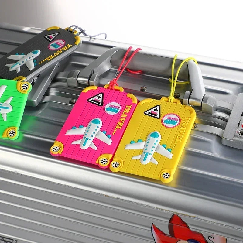 2024 PVC Luggage Tags Silicone Suitcase Tags Fashion Style Silicon Portable Travel Label ID Address Holder Travel Accessories