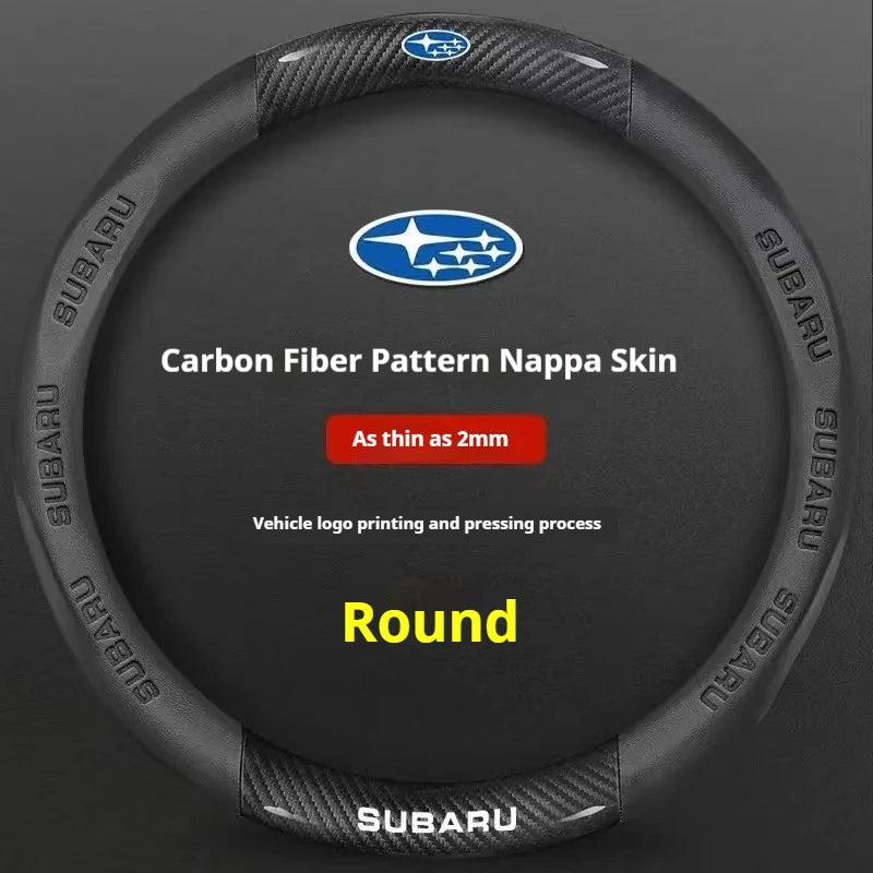 For Subaru Brz Wrx Xv Ascent Forester Outback Impreza Legacy Car AntiSlip Carbon Fiber Leather Ultrathin Steering Wheel Cover