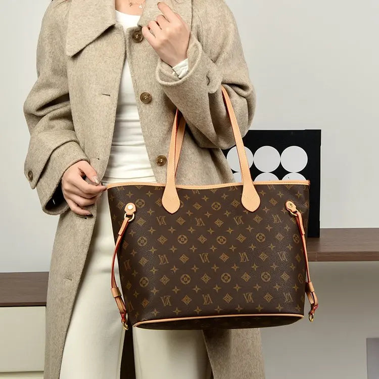 Stylish Vintage Inspired Designer Diaper Bag Women Luxury Leather Tote Large Capacity Elegant Crossbody Shoulder Bag Simple