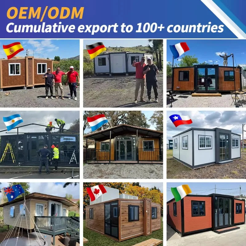 Portable Luxury 2-5 Bedrooms 40Ft Folding Modern Expandable Container House for Living Office Building & School Use