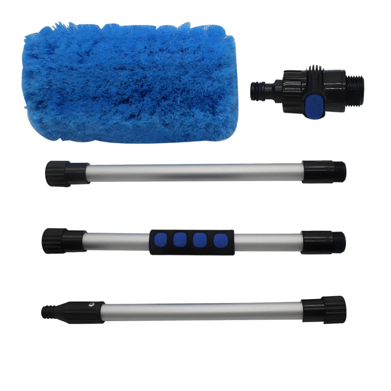 1 Piece Of Detachable Blue Three-Stage Telescopic Water Brush Car Wash Brush Long Handle Soft Brush Anti Scratch Car Wash Tool