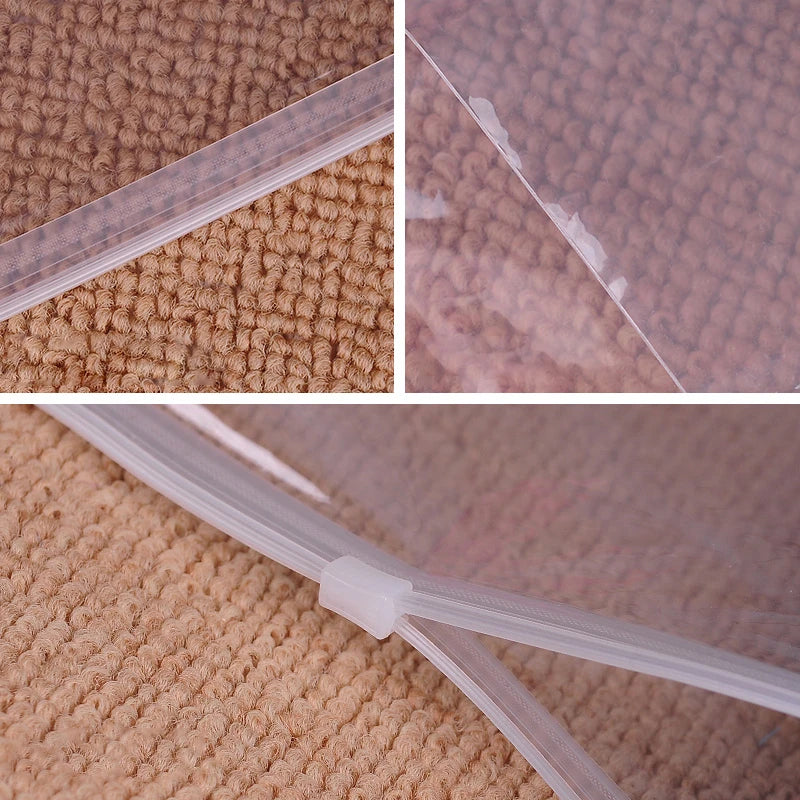 StoBag 10/5pcs Transparent Clothes Packaging Zipper Bags Plastic Clear Reusable Sealed Shirt Storage Organizer Reusable Pouches