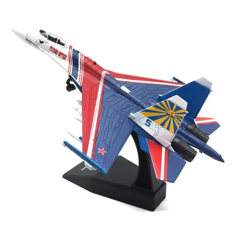 Metal Alloy Russian SU-35 Fighter 1/100 Scale Simulation Model Aircraft Replica Model Collectible Miniature Toy Plane Model Toy