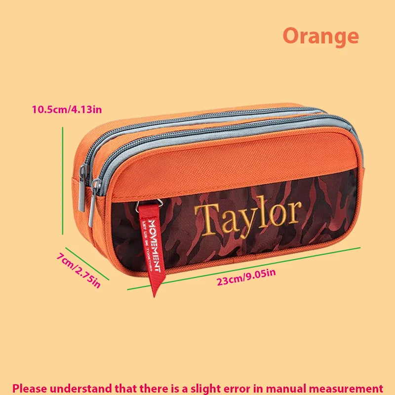 Customised Embroidery/Standard Style 2 Options, High-Quality Camouflage Pencil Case, Stylish Storage Box. Back-to-School Season,