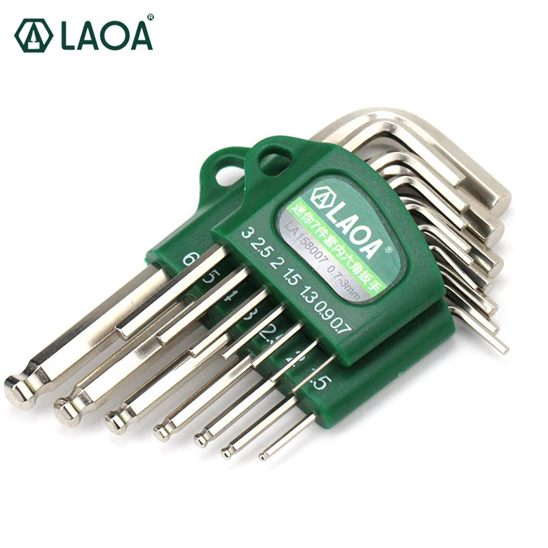 LAOA Mini Hexagon Wrench Seta S2 Socket Head Wrench with Magnetic Ball Head Spanner Tools Allen Key Wrenche Kit