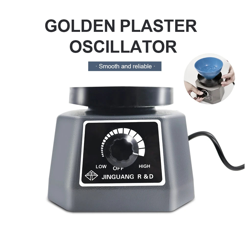 110V/220V Dental Vibrating Plate Vibrating Table High Power Dental Vibrator 4" Round Plaster Oscillator Non-Slip Lab Vibrator
