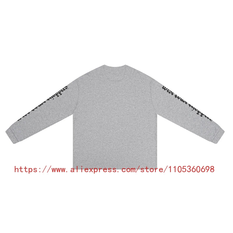 Men's Women's Casual Wear Vintage Style Gothic Font West Coast Long Sleeve Heavyweight Waffle Fabric Unisex High Street Top