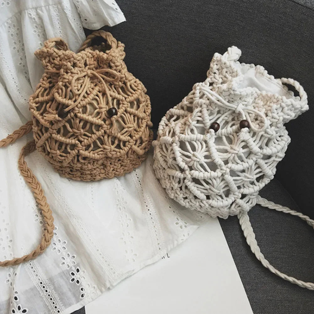 New Summer Fashion Handmade Bucket Bags for Women Shoulder Crossbody Bag Female Handbag