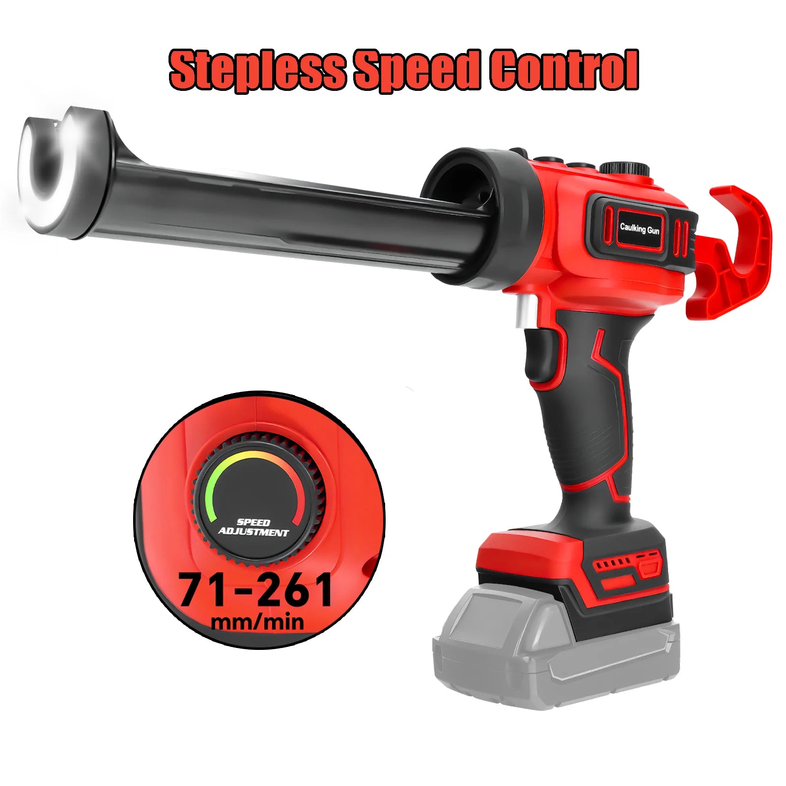 Electric Caulking Gun Stepless Speed Cordless Silicone Gun 10oz/300ml Glass Glue Gun Filling Sealing For Milwaukee 18V Battery