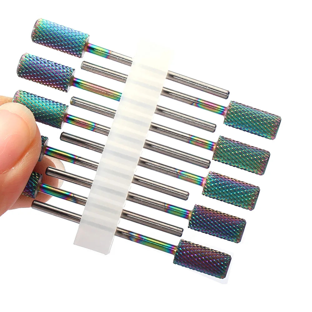10pc Carbide Manicure Drills Nail Drill Bits Set Milling Cutters Kits Gel Polish Remover Files Electric Burr Tools Accesstries