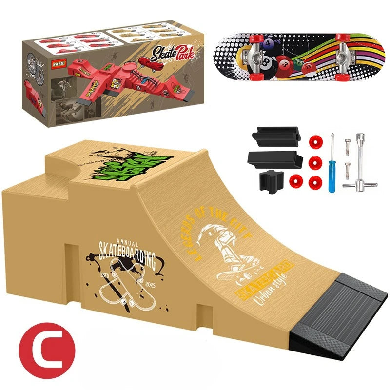 ToysProfessional Finger Skateboard DIY Skateboard Park Ramp Accessories Technology Deck Scene Venue Combination Toys Small Gifts