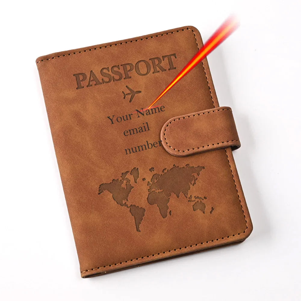 Customized Name Passport Cover, Monogrammed Engraved Name Passport Cover, Passport Holder, Wedding Bridesmaid Groomsman Gift