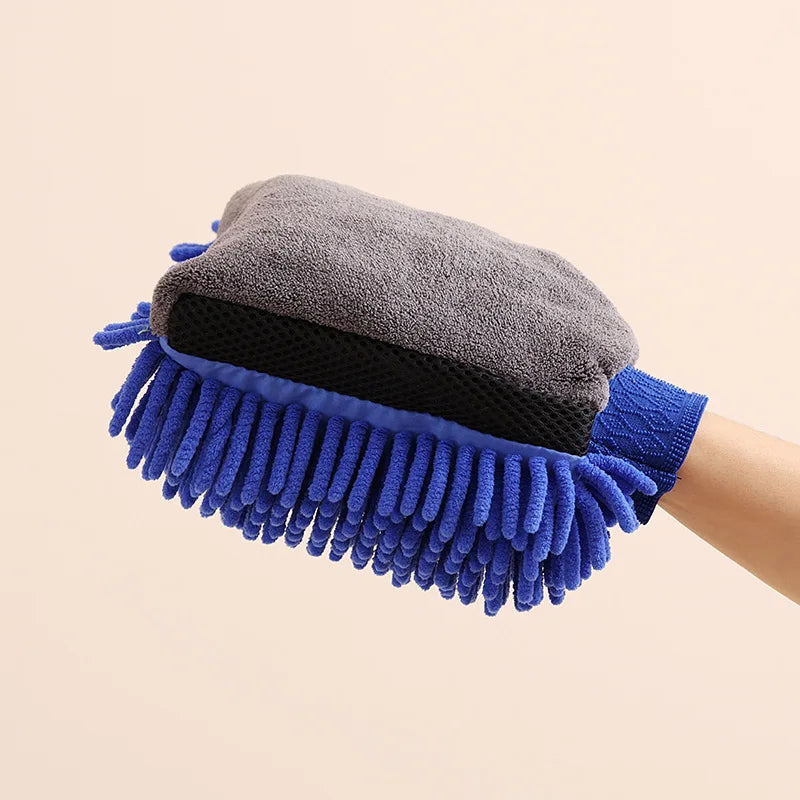 Car Wash Glove Coral Mitt Soft Anti-scratch for Car Wash Multifunction Thick Cleaning Glove Car Wax Detailing Brush