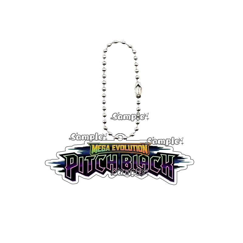 NEW Pocket Monsters Mega Evolution Pitch Black Series Acrylic Keychain Ptcg Double-sided Game Collection Logo Keyring Pendant