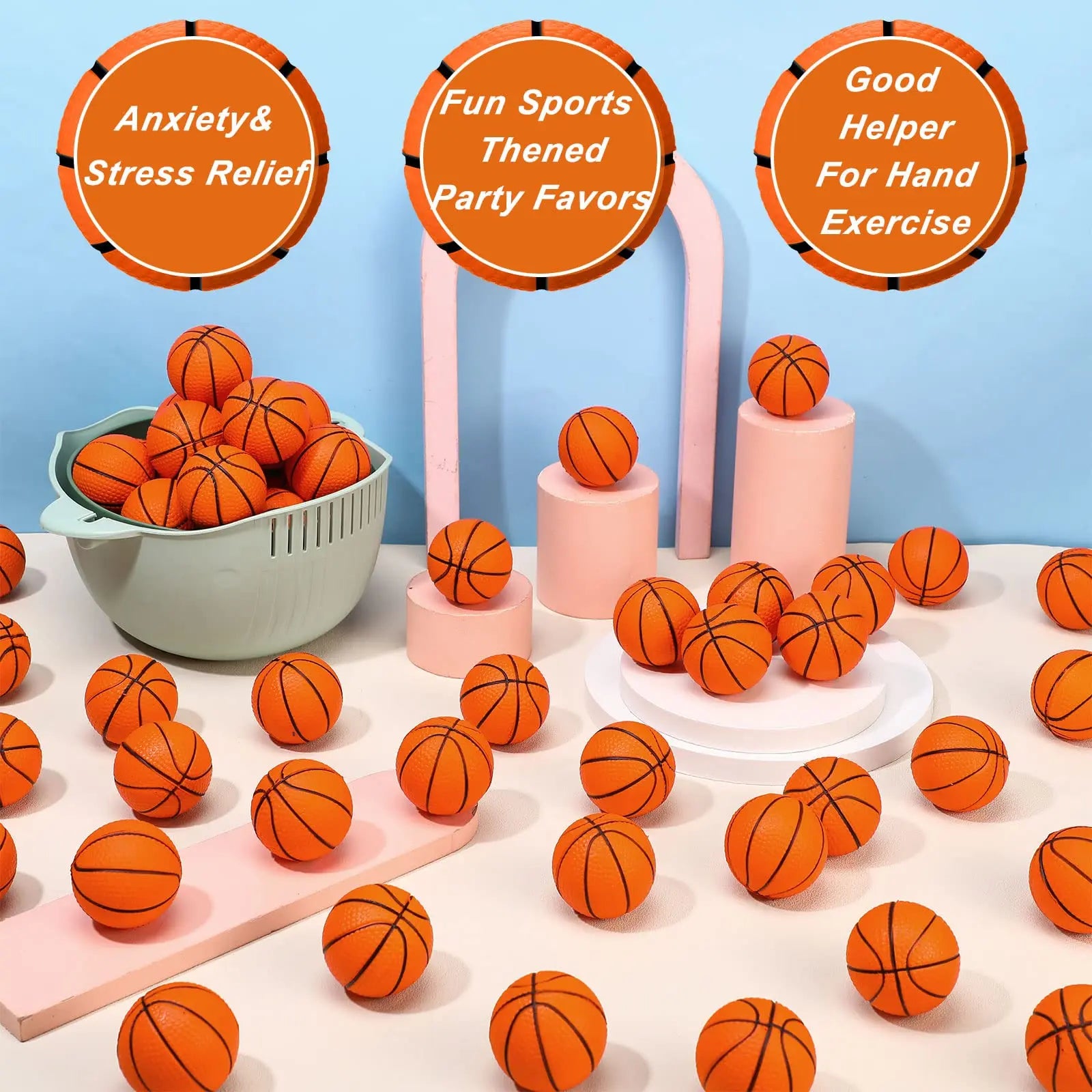 40-10 Packs Mini Basketball Stress Balls Mini Foam Small Basketball Party Favors Squeeze Sports Balls for Sports Theme Party