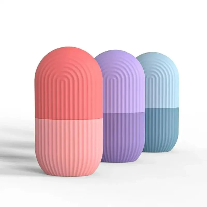 1 Striped Ice Compress Roller (Face Specific) Silicone Ice Tray Beauty Lifting Ice Ball Facial Massager Contour Eye Roller Facia