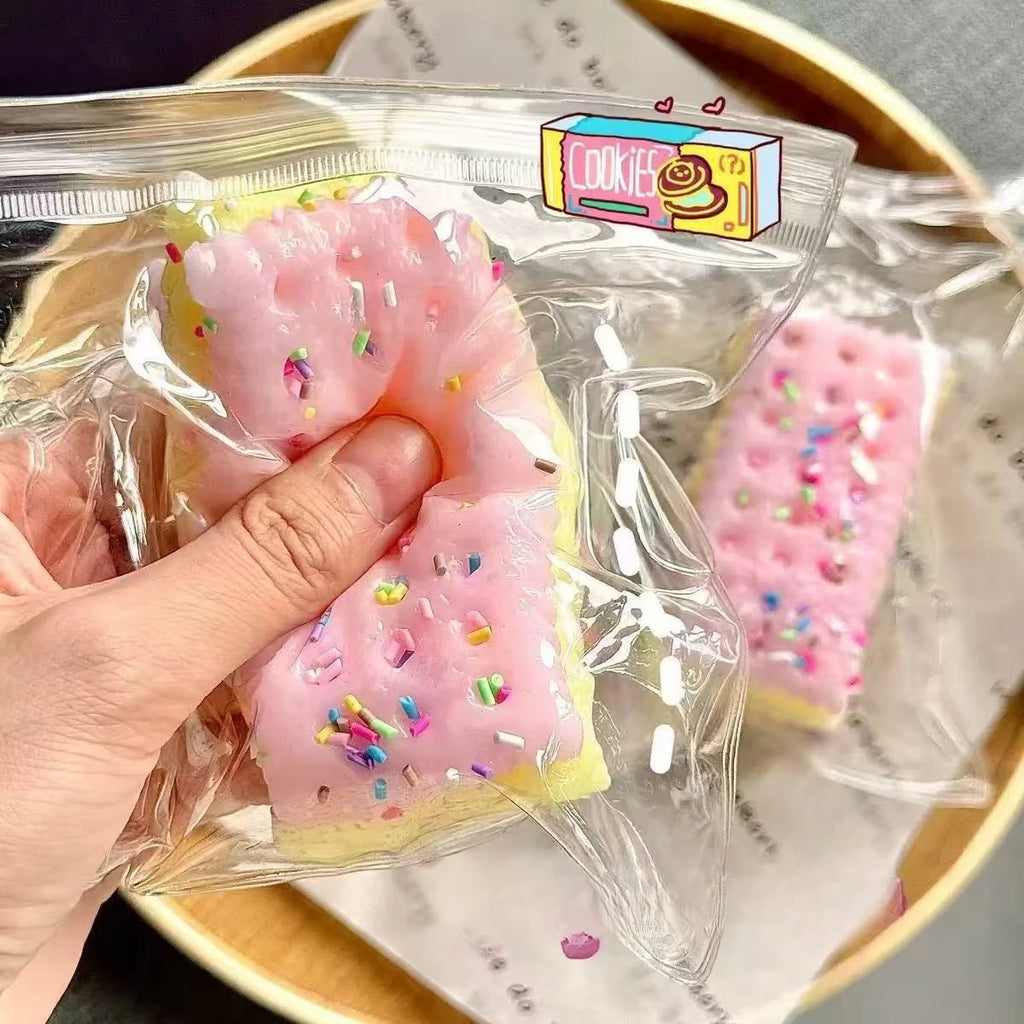 Sandwich biscuit Handmade Silicone Cookies Fidget Toys Slow Rebound Stress Relief Pinch Decompression Squeeze Toy for Adults