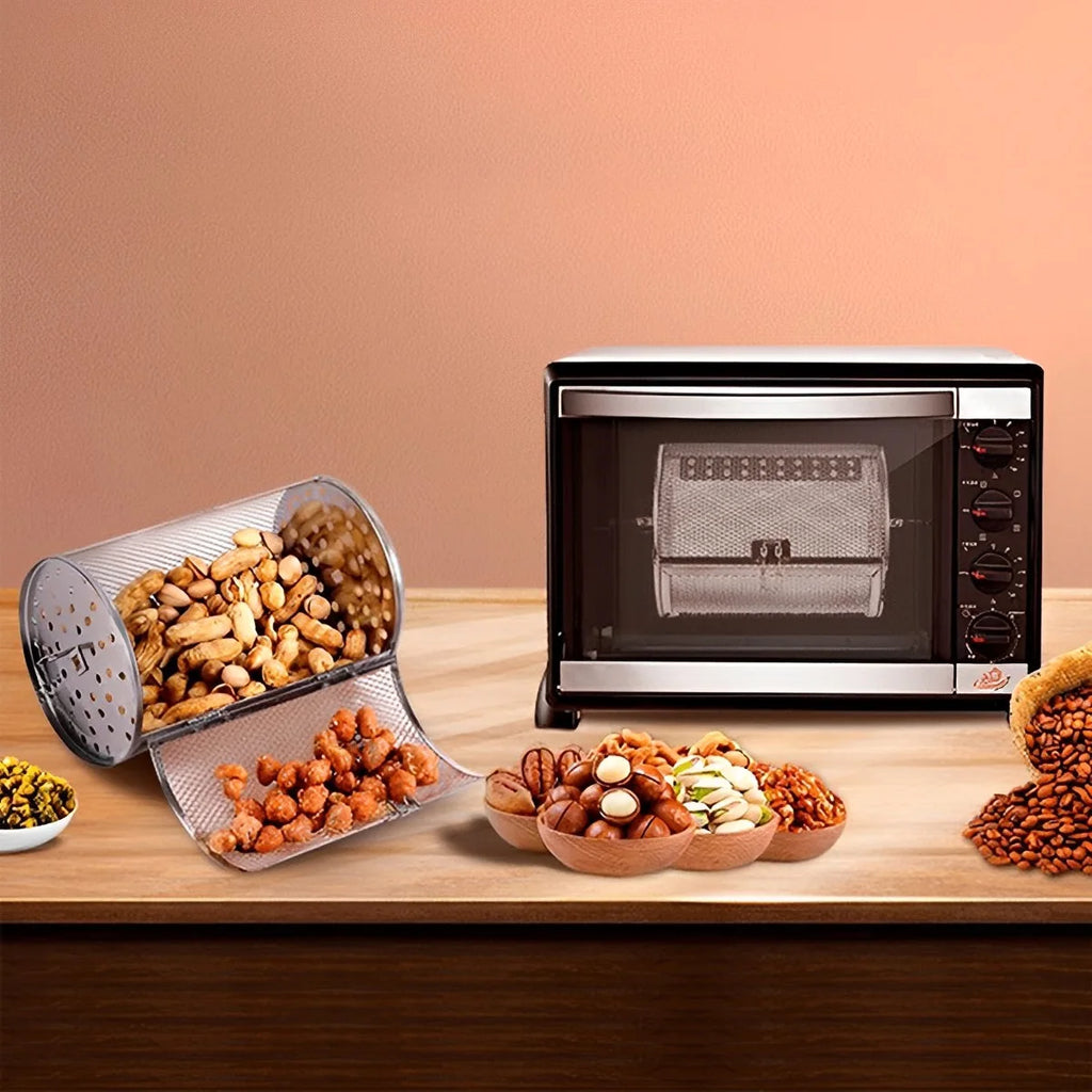 Stainless Steel Grill Rotisserie Oven Fry Basket Coffee Bean Grilled Cage Drum Rack Rotisserie Basket Rotisserie Grill Roaster