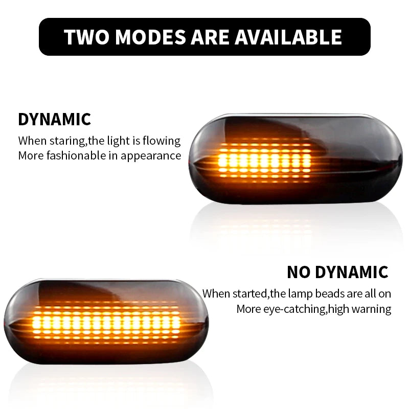 2PCS LED Side Marker Lights Canbus For Ford C-Max 07- Fiesta 01- Focus 04-07 Fusion 02- Galaxy 95-00 Dynamic Turn Signal Lamps
