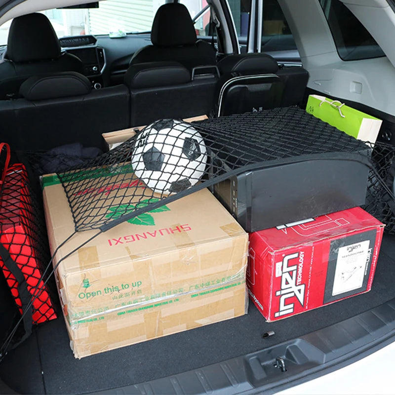 For Subaru Forester Impreza Ascent Outback Legacy XV WRX BRZ Car Trunk Luggage Storage Elastic Mesh Crille Net Auto Accessories