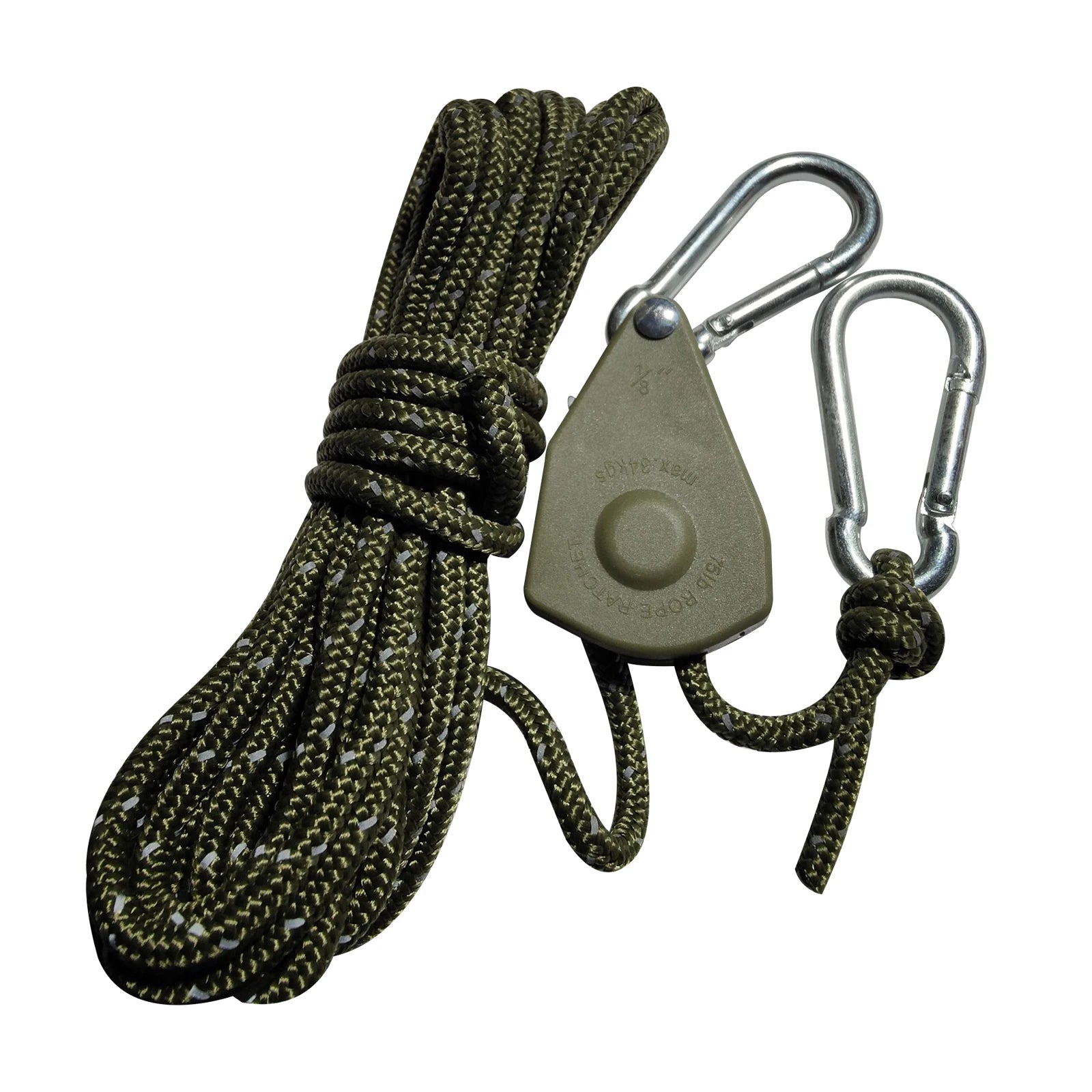 Travel Portable Clothesline with Buckle Outdoor Camping Tent Umbrella Rope Windproof Pulley Adjuster Ropes Lamp Hanging Tool