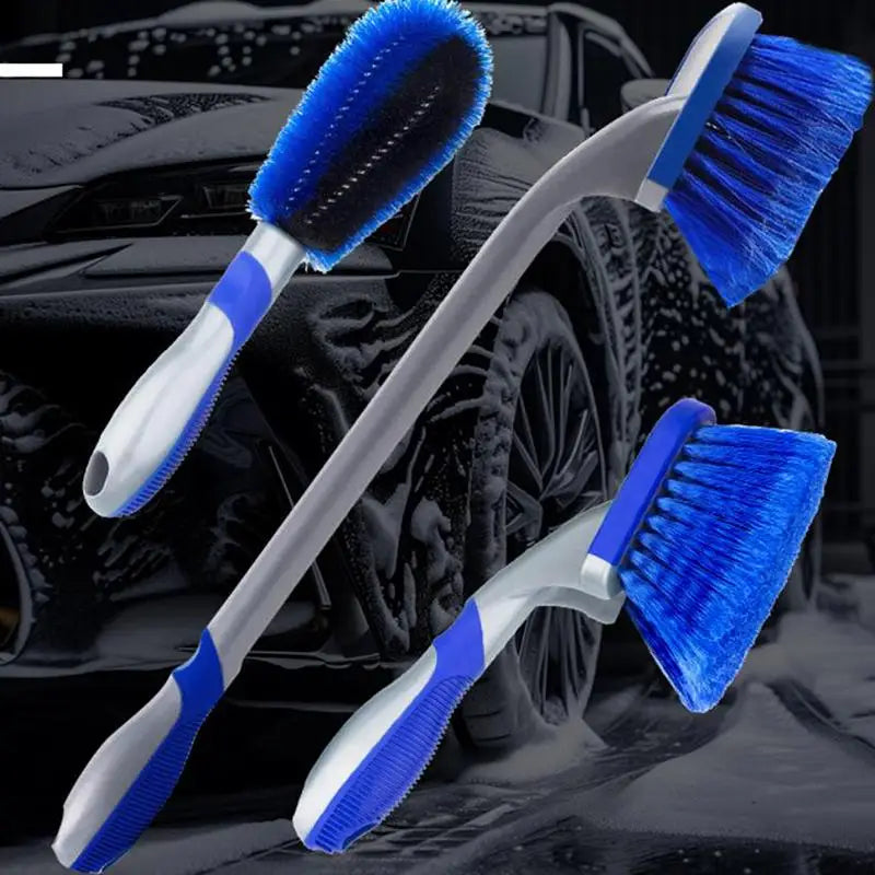 Car Tire Cleaning Brush Kit  Set Soft Bristles Detailing Wheel Hub Brushes for Car Wash Professional Deep Cleaning Jobs