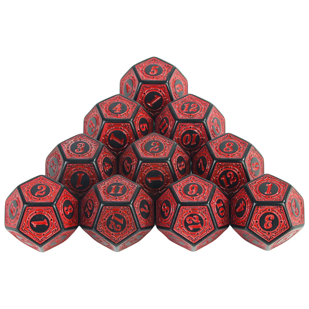 Polyhedral Dice 12 Sided Game Dice Set D12 Digital Cubes Dices for Role Playing Board Game D&D RPG