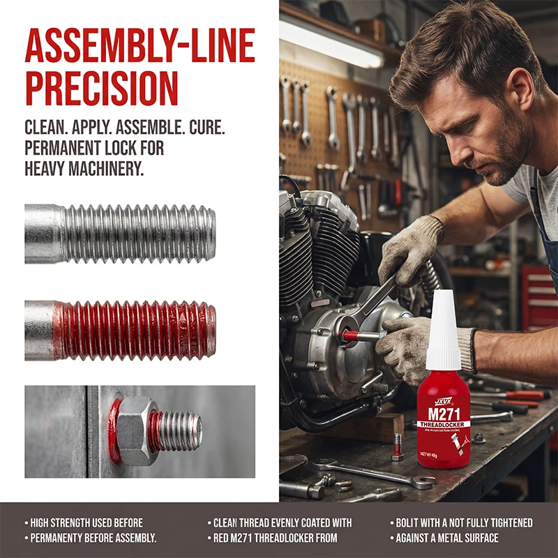 Super Threadlocker 243-271: For Metal Screws – Blue/Red Anaerobic Adhesive for Anti-Loosening and Fastening (10g)
