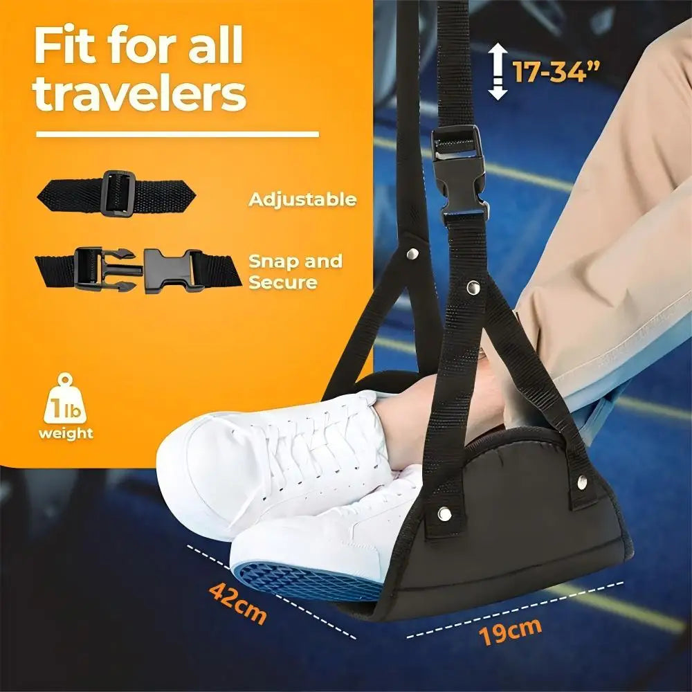 Portable Adjustable Footrest Hammock for Airplane Travel Long Flight Bus Train Office Travel Accessories for Leg Rest Foot Sling