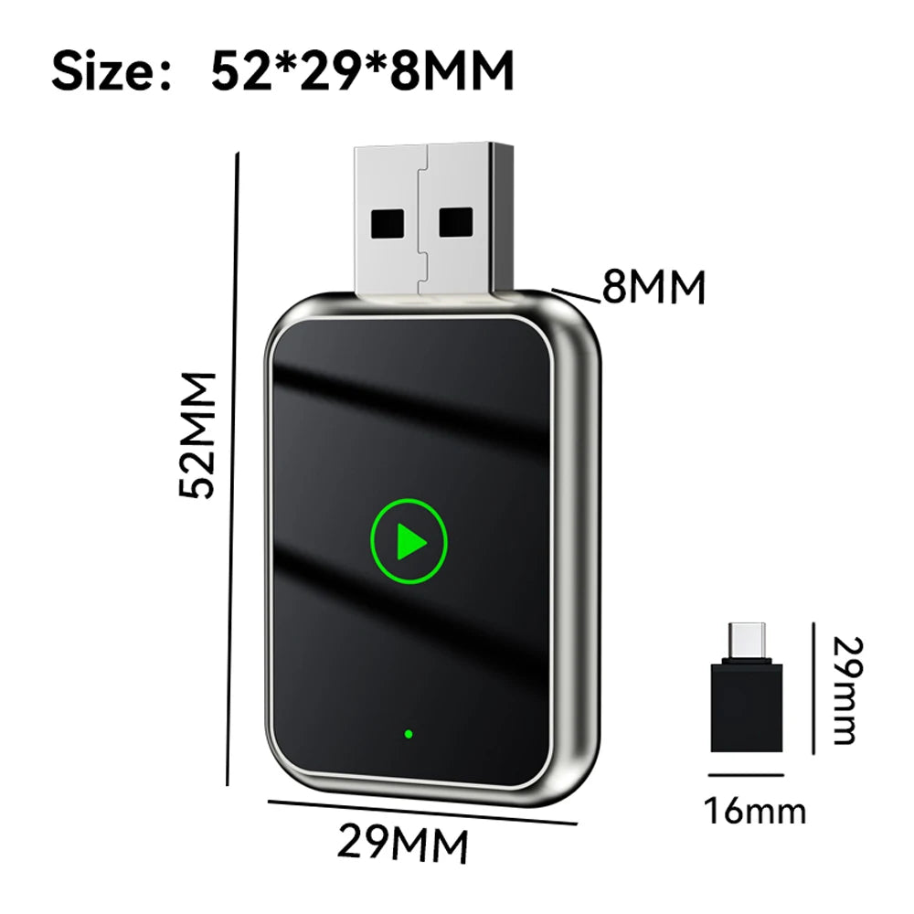 VR Robot 2 IN 1 Car Android Auto Dongle Plug&Play Wiress Carplay Adapter WIFI Bluetooth 5.0 Fast Connection Smart AI Box