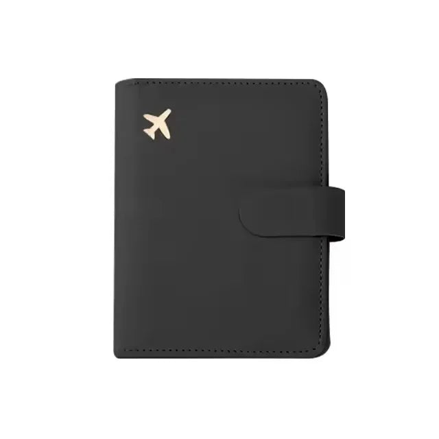 Leather Passport Holder Covers Case Waterproof Travel Credit Card Wallet Cute Passport Book for Women/Men Buckle Passport Cover