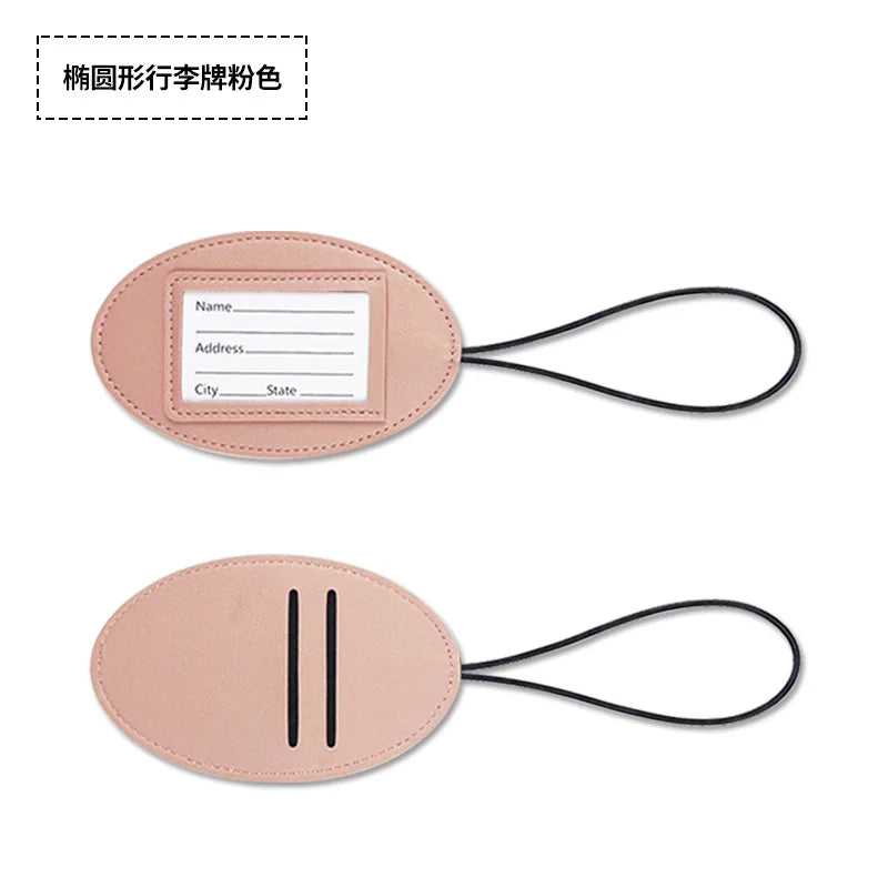 PU Leather Mini Cute Luggage Tag Name ID Label Boarding Pass Luggage Tags Suitcase Tag Travel Accessories