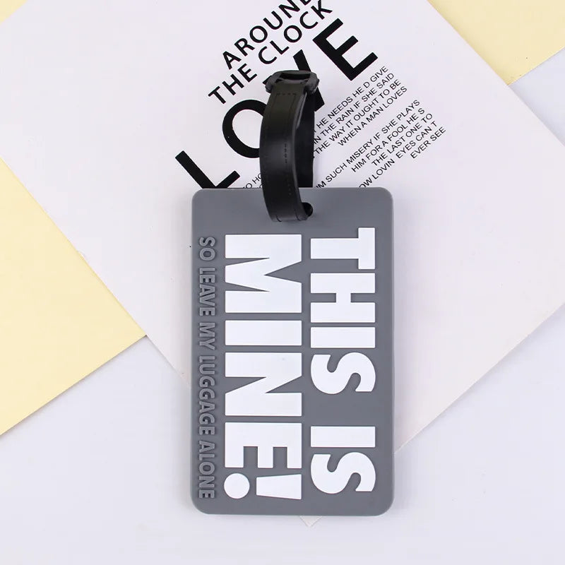 Soft PVC Luggage Tag Fashion Letter Printed Travel Tags Men Women Suitcase Name Tag Airplane Labels Bag Tags Travel Accessories