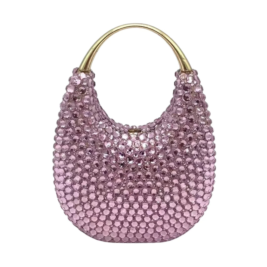 Evening Bag, Clutch, Luxury, 2023 - Crystal and Pearl Embellished Tote, Elegant Ladies Party Purse