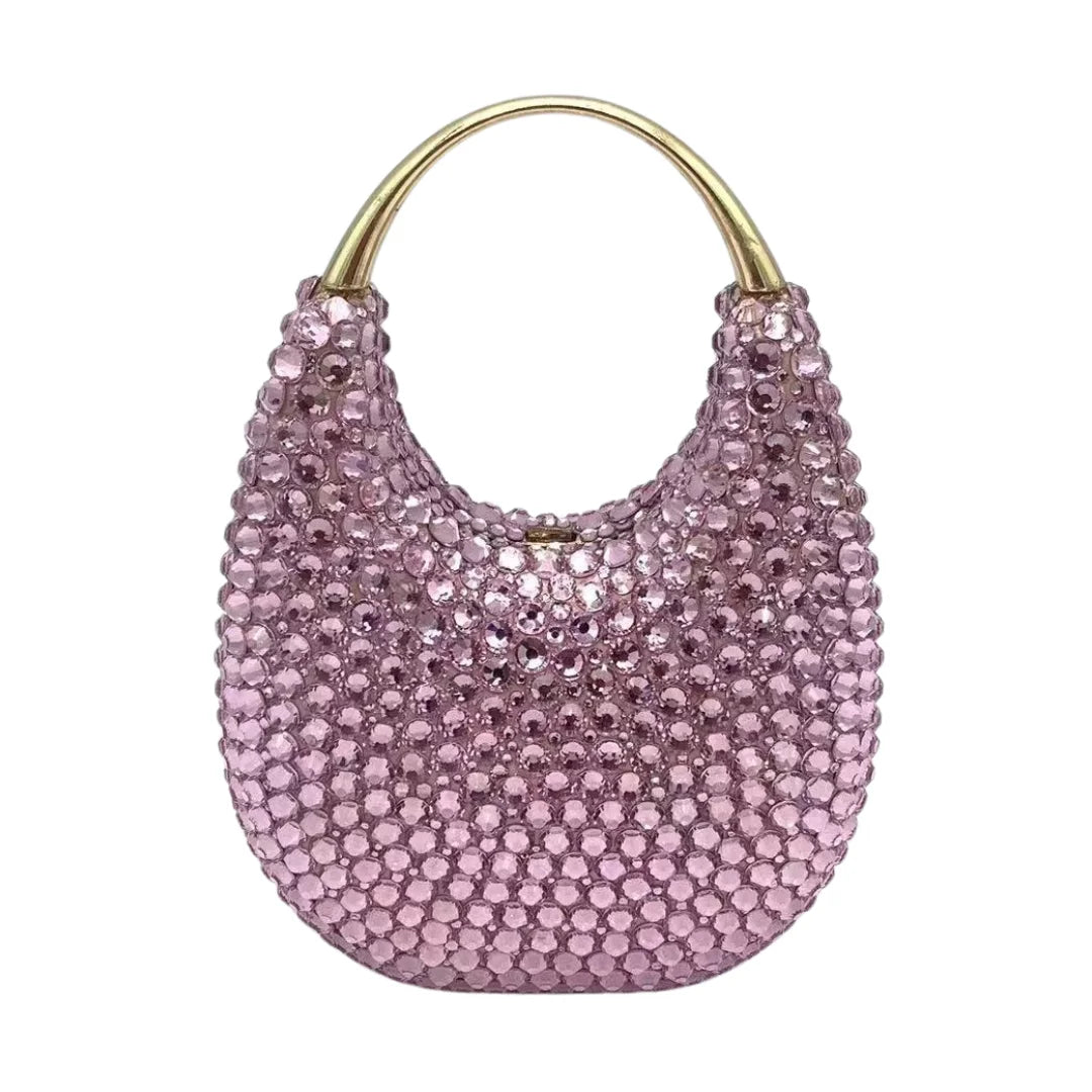 Evening Bag, Clutch, Luxury, 2023 - Crystal and Pearl Embellished Tote, Elegant Ladies Party Purse